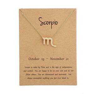 Scorpio - Zodiac ♏️ Sign Necklace w/ Card
